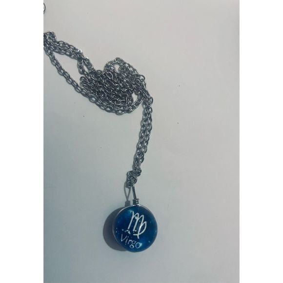 Virgo BLUE GLOBE ZODIAC STAR SIGN HOROSCOPE NECKLACE - Picture 5 of 9